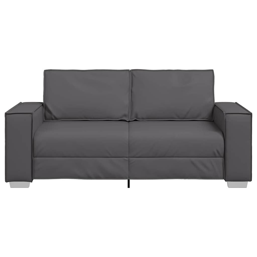 Zweisitzer-Sofa Grau 180 cm Kunstleder