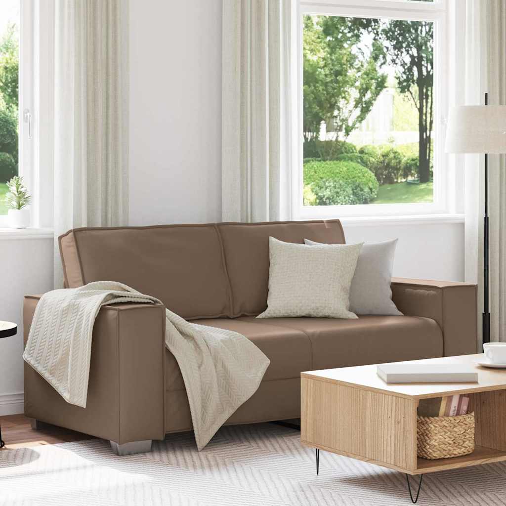 Zweisitzer-Sofa Cappuccino 180 cm Kunstleder