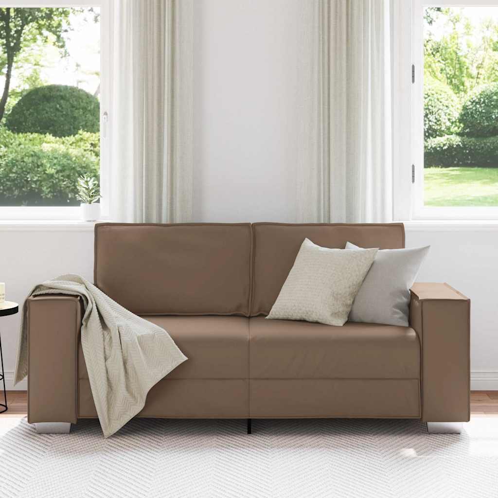Zweisitzer-Sofa Cappuccino 180 cm Kunstleder