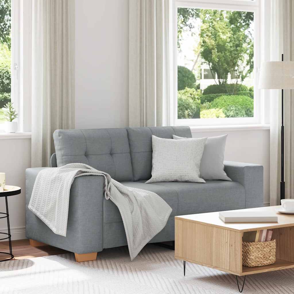 Zweisitzer-Sofa Hellgrau 160x77x82 cm Stoff