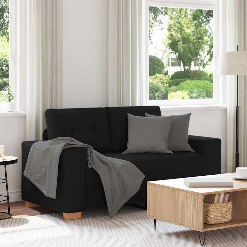 Zweisitzer-Sofa Schwarz 160x77x82 cm Stoff