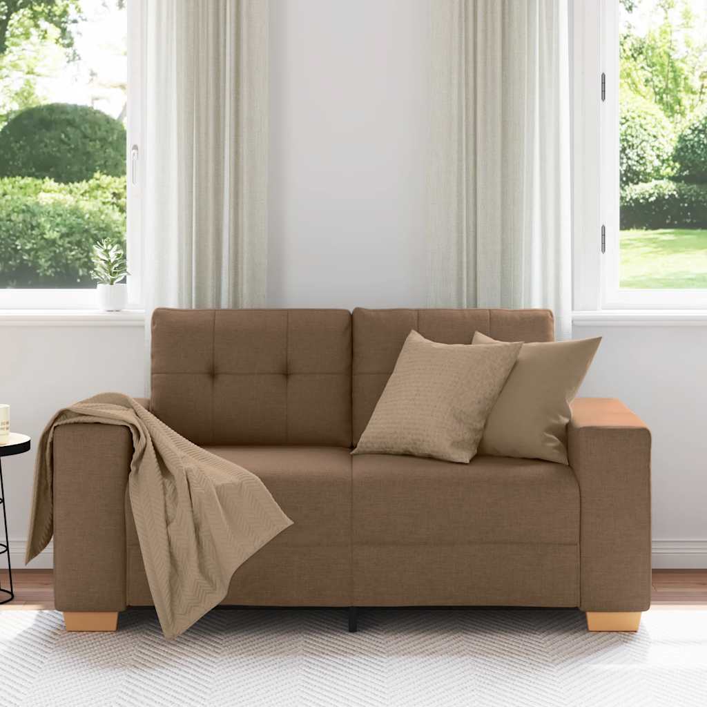 Loveseat-Sofa Braun 160x77x82 cm Stoff