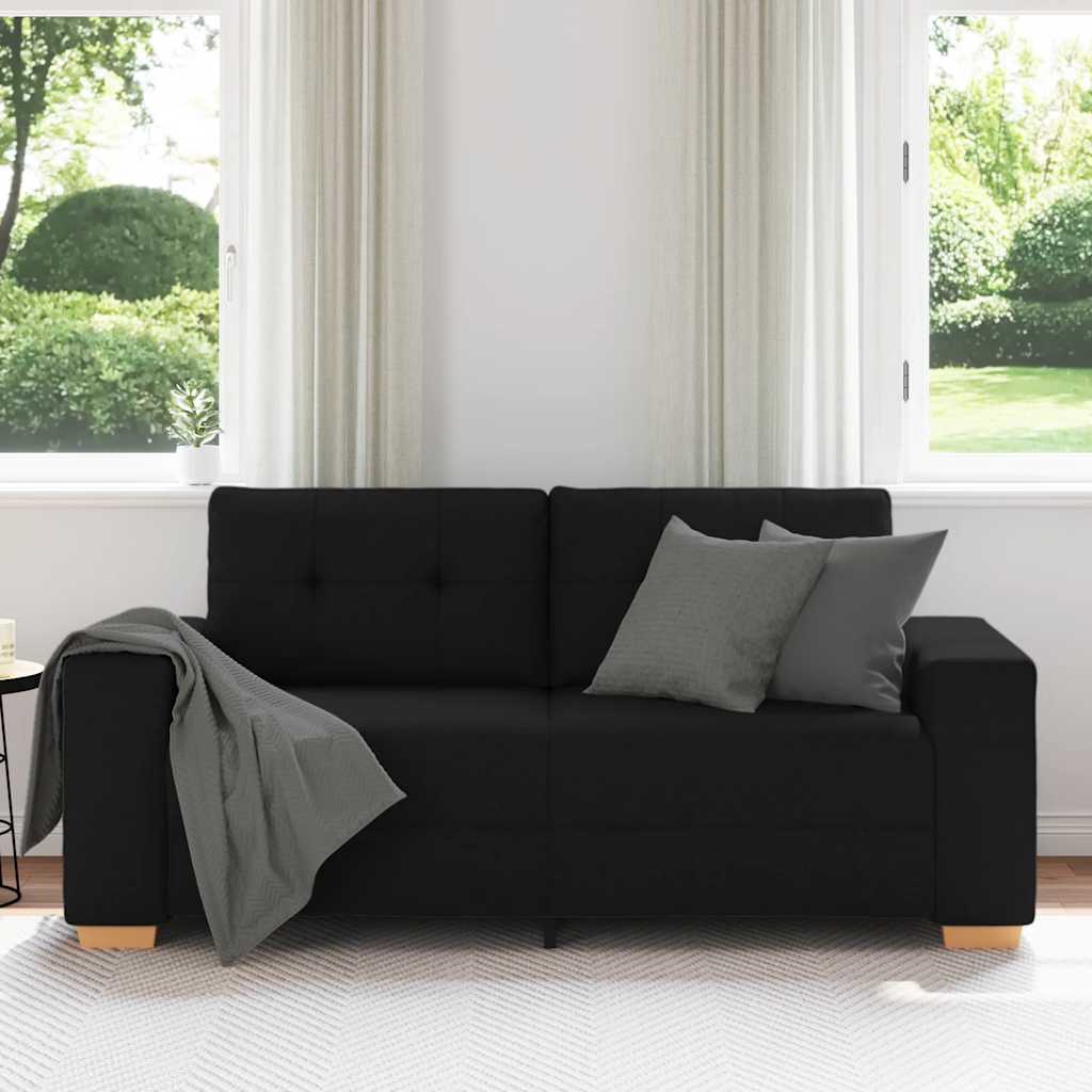 Zweisitzer-Sofa Schwarz 180x77x82 cm Stoff