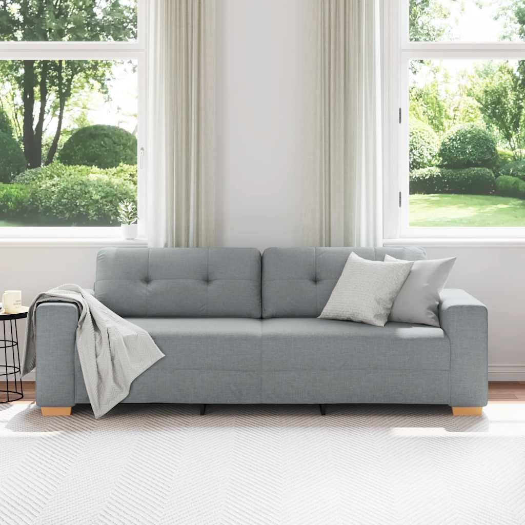 3-Sitzer-Sofa Hellgrau 220x78x80 cm Stoff