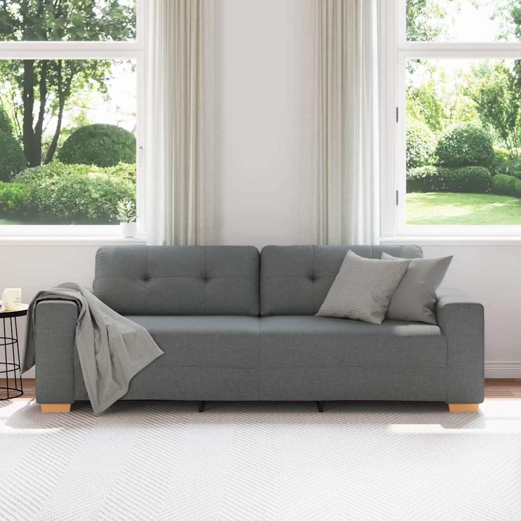 3-Sitzer-Sofa Dunkelgrau 220x78x80 cm Stoff