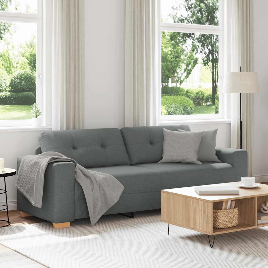 3-Sitzer-Sofa Dunkelgrau 220x78x80 cm Stoff