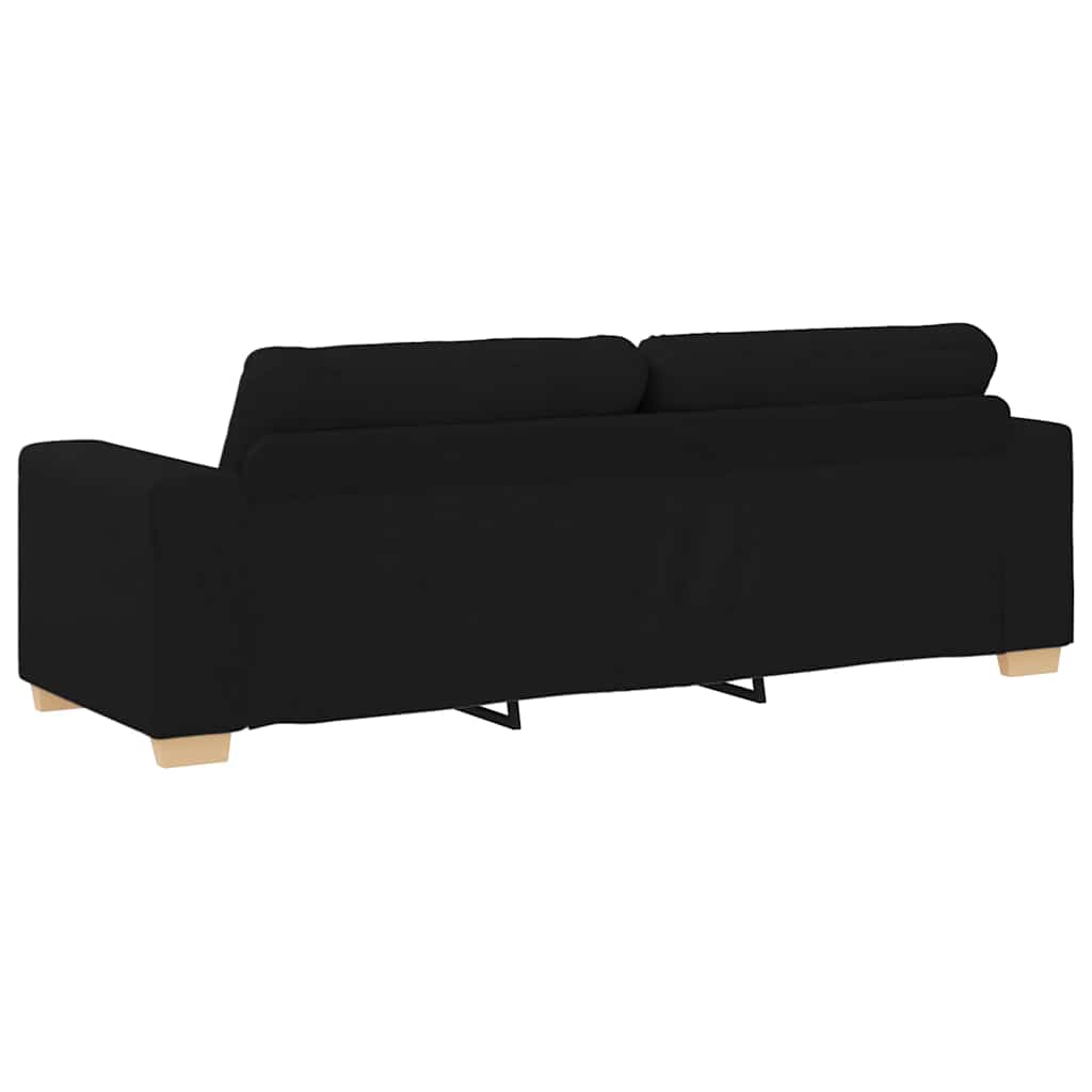 3-Sitzer-Sofa Schwarz 220x78x80 cm Stoff