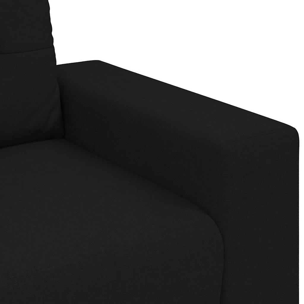 3-Sitzer-Sofa Schwarz 220x78x80 cm Stoff