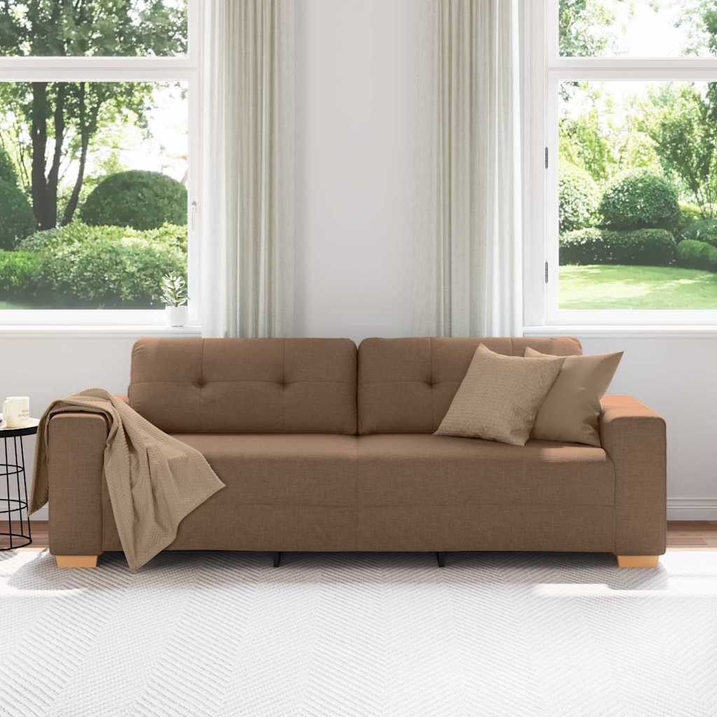 3-Sitzer-Sofa Braun 180 cm Stoff