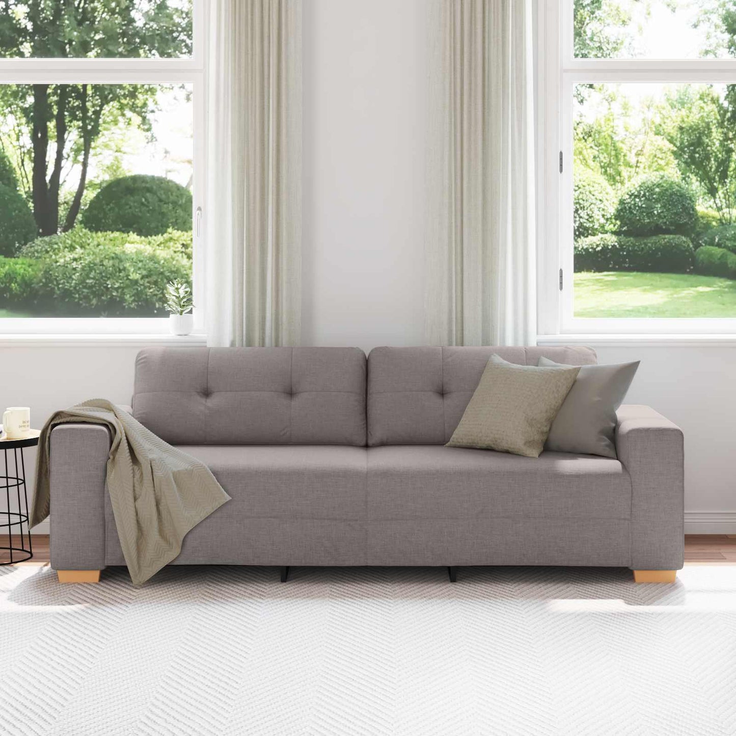3-Sitzer-Sofa Taupe 220 cm Stoff