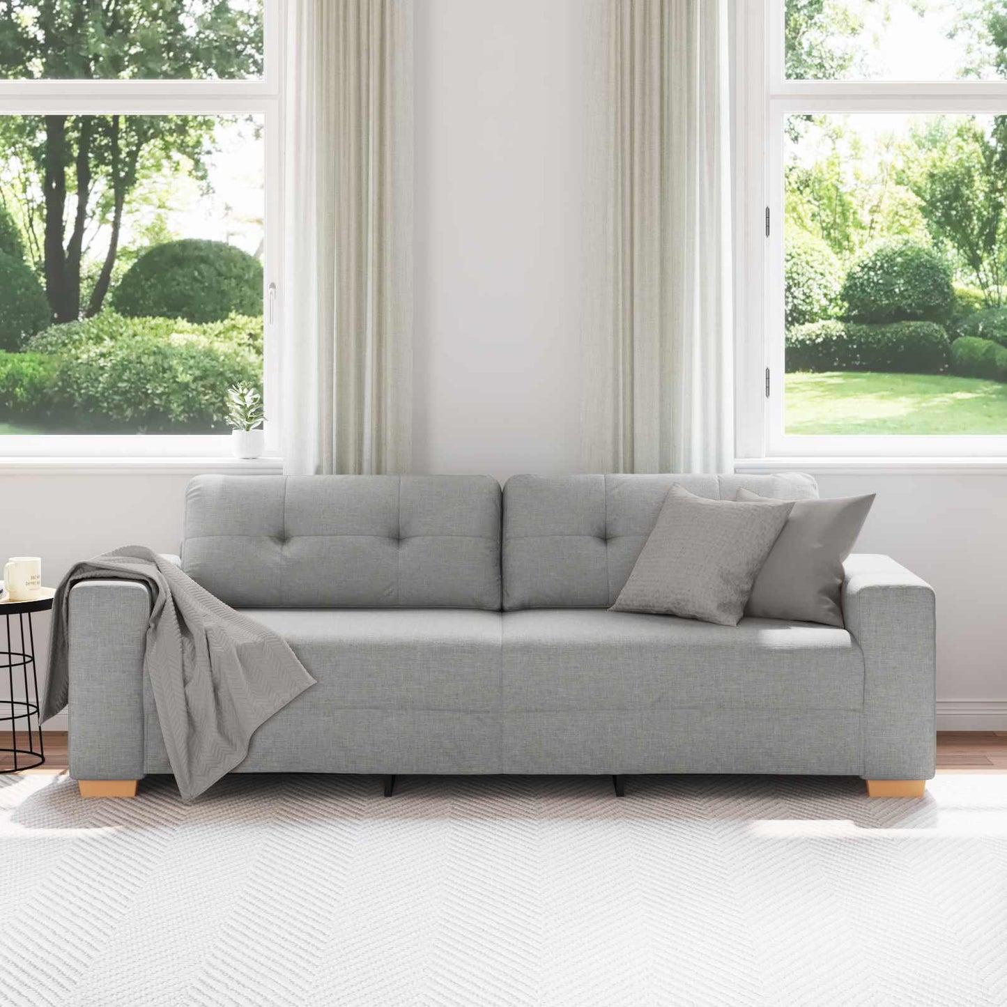 | 3-Sitzer-Sofa | mit Kissen Wolkengrau Stoff