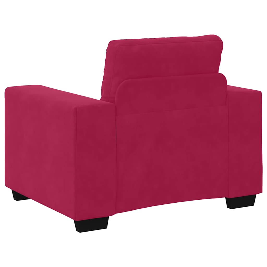 Sessel Weinrot 100x78x80 cm Samt