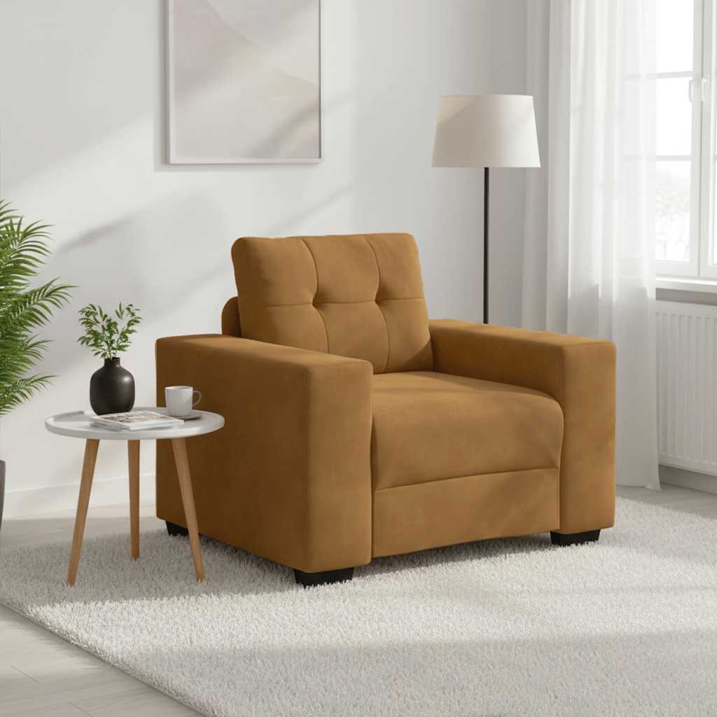 Sessel Braun 100x78x80 cm Samt