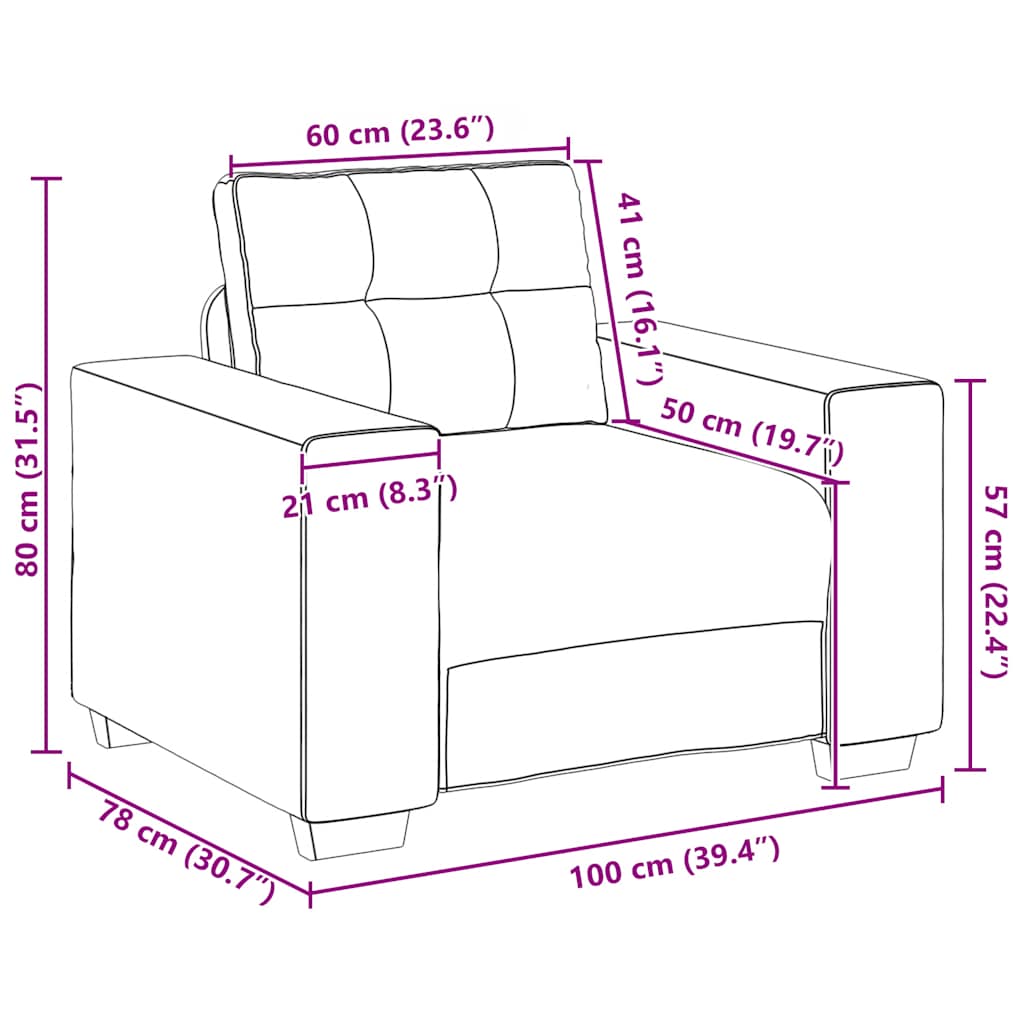 Sessel Creme 100x78x80 cm Samt