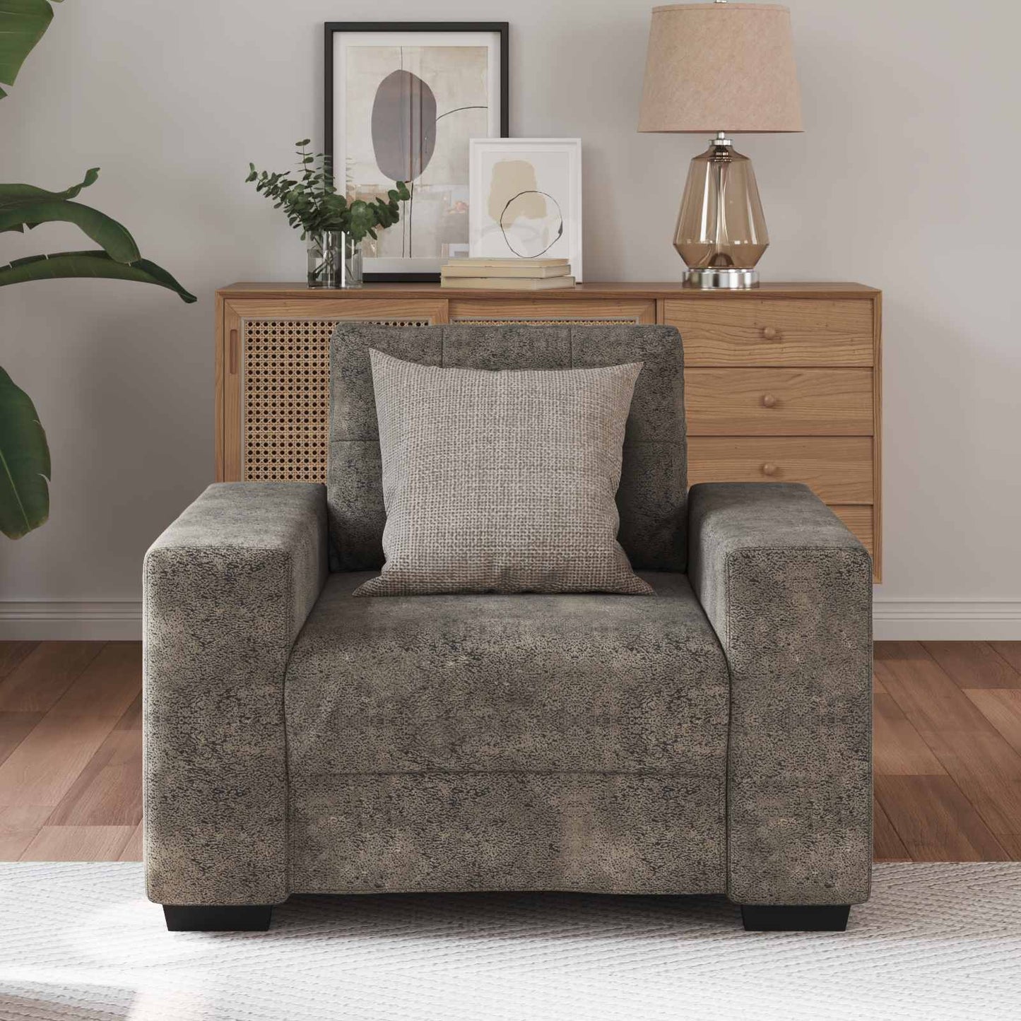 Sofa-Sessel Dunkelgrau 60 cm Kunstleder