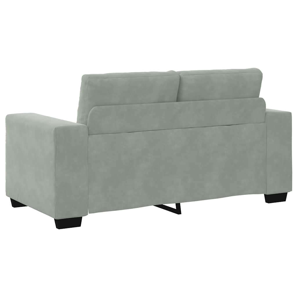 Zweisitzer-Sofa Hellgrau 160x77x82 cm Samt