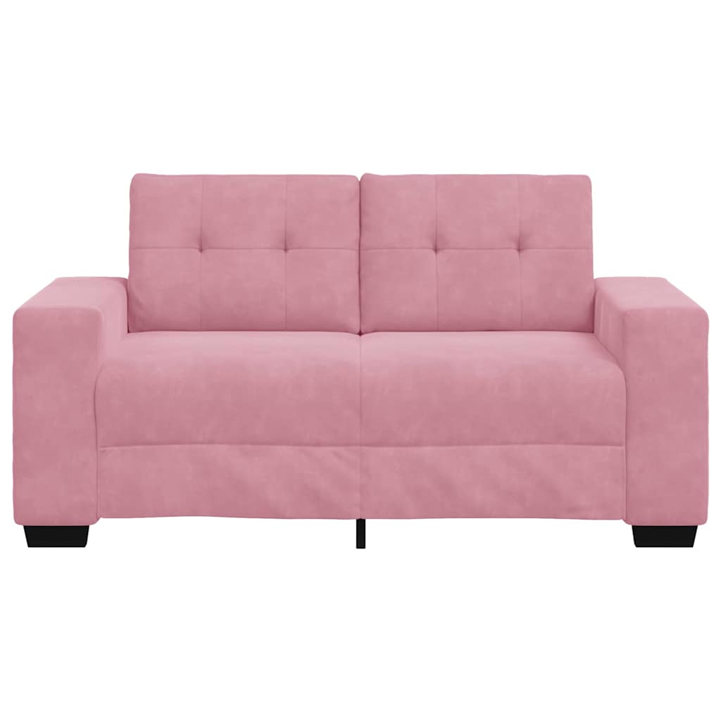 | Zweisitzer-Sofa | mit Kissen Rosa Samt