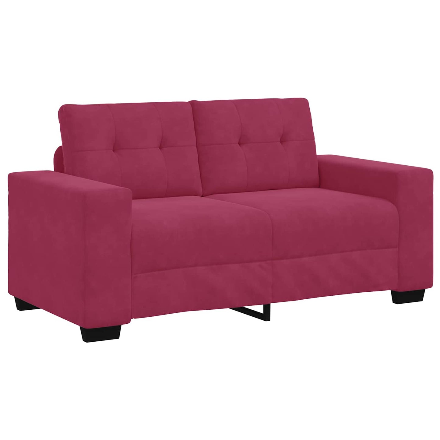 | Zweisitzer-Sofa | mit Kissen Weinrot Samt