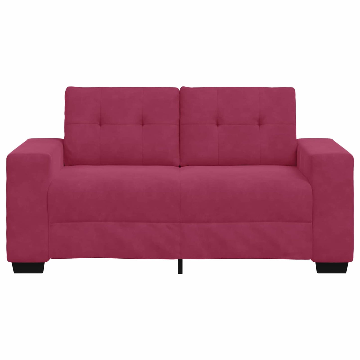 | Zweisitzer-Sofa | mit Kissen Weinrot Samt