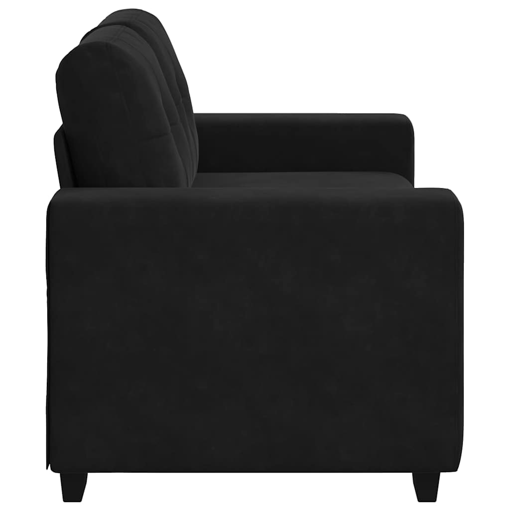 Zweisitzer-Sofa Schwarz 160x77x82 cm Samt