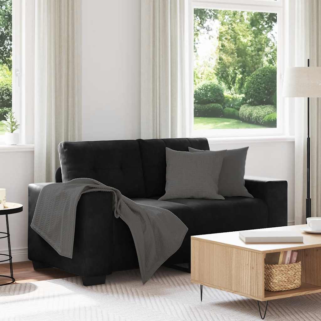 Zweisitzer-Sofa Schwarz 160x77x82 cm Samt