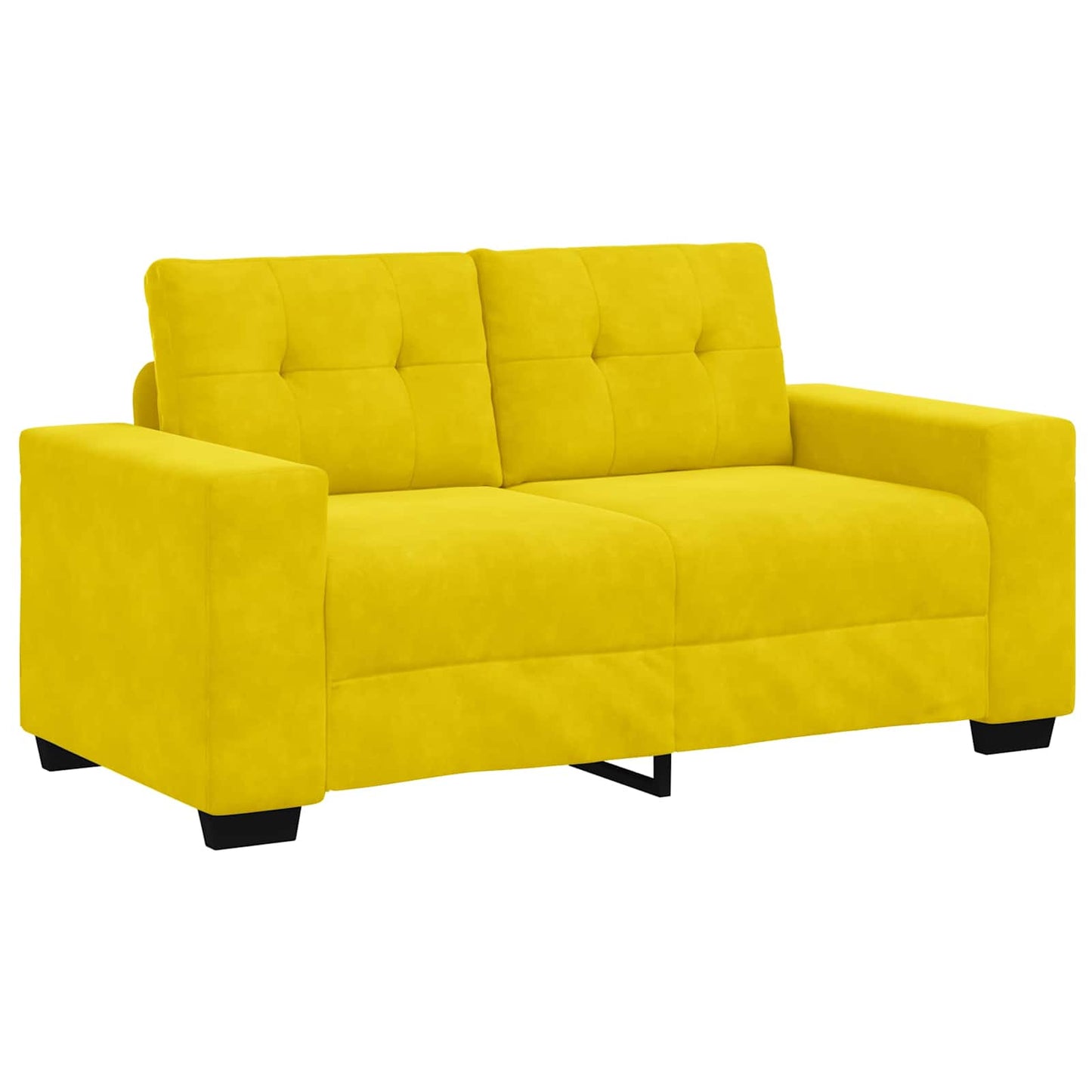 | Zweisitzer-Sofa | mit Kissen Gelb Samt