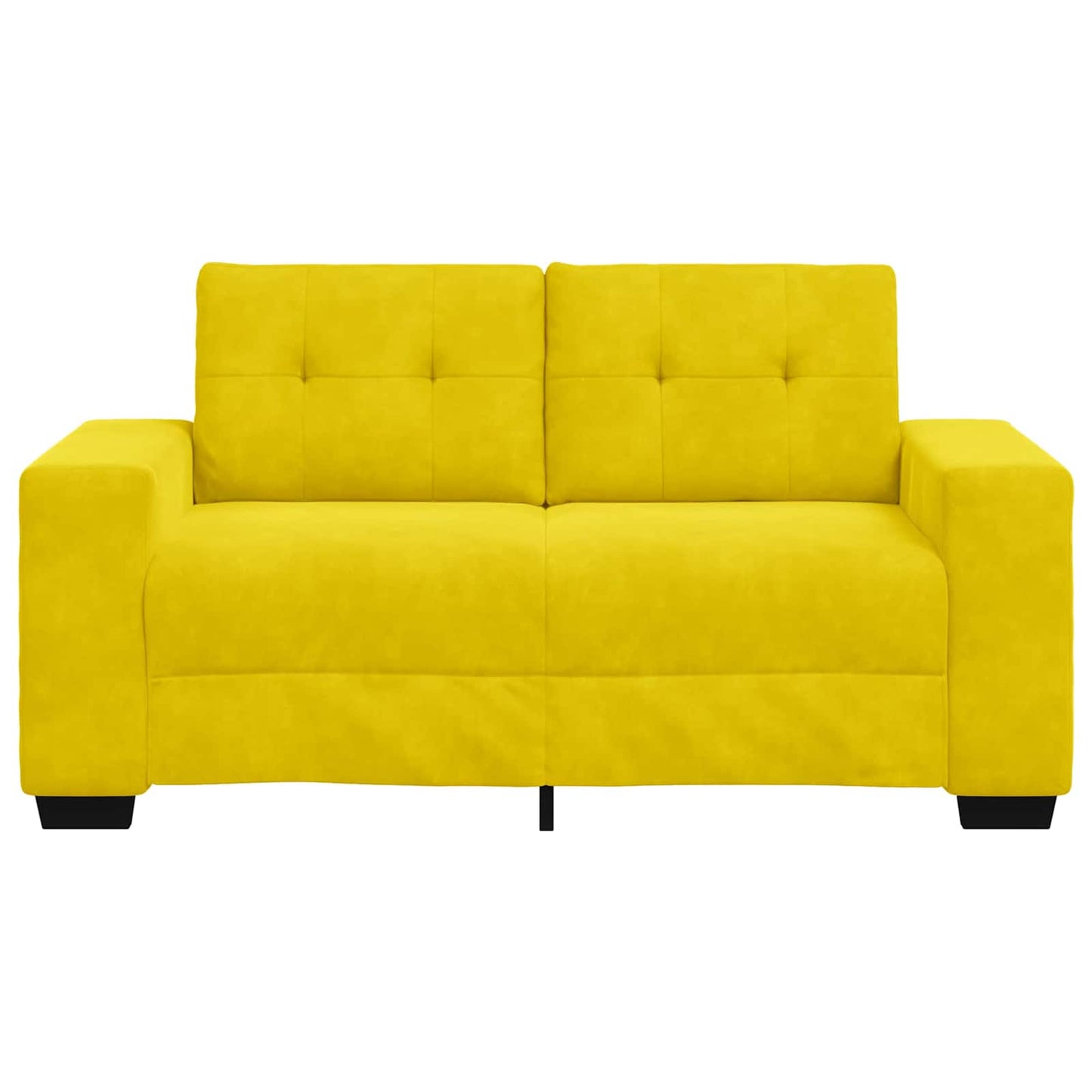 | Zweisitzer-Sofa | mit Kissen Gelb Samt