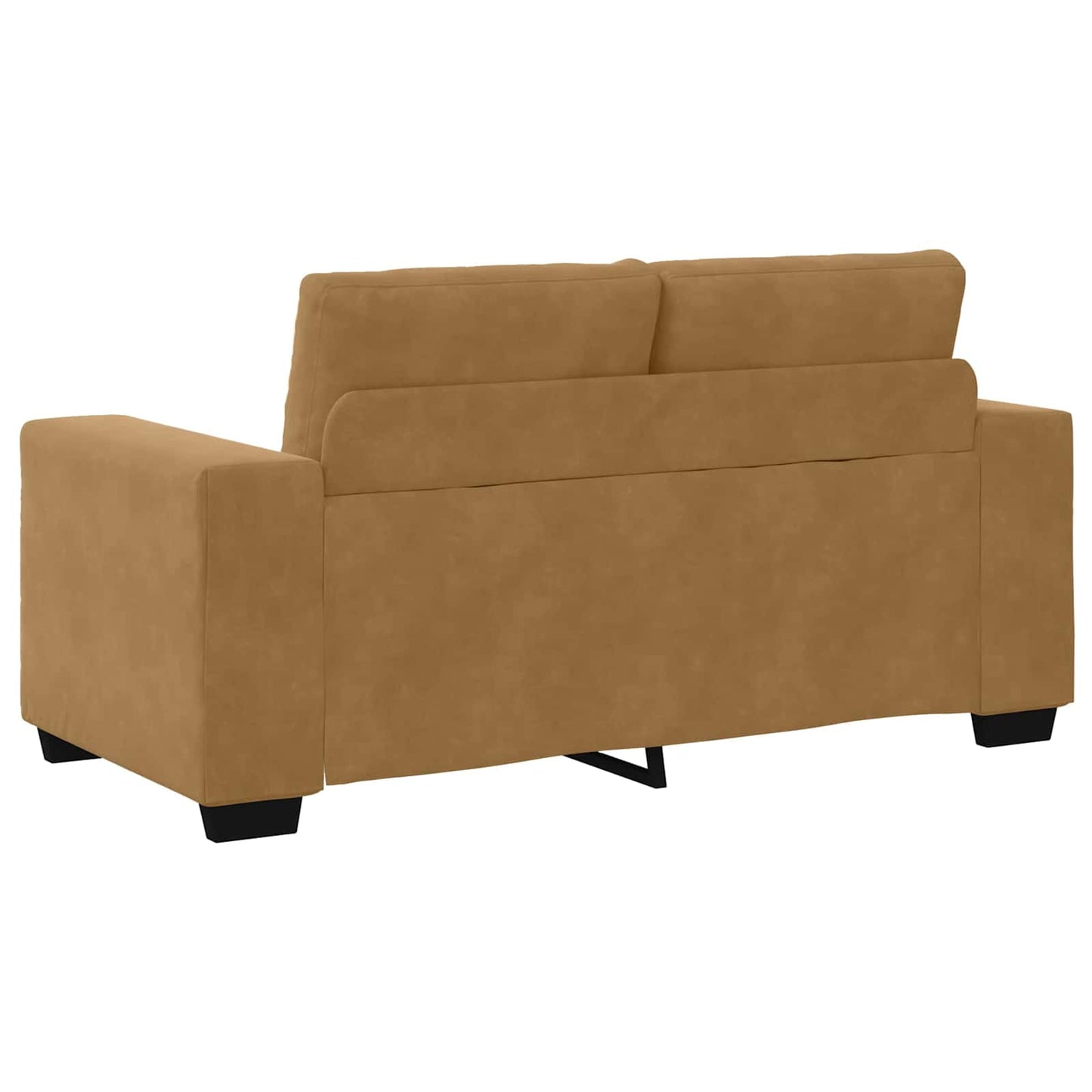 | Zweisitzer-Sofa | mit Kissen Braun Samt