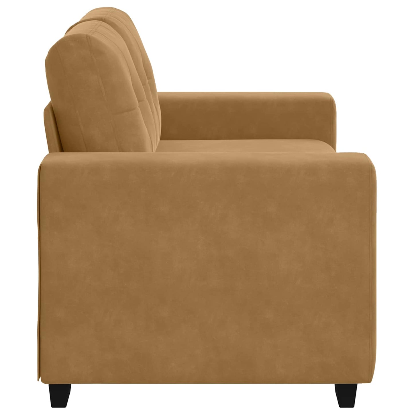 | Zweisitzer-Sofa | mit Kissen Braun Samt