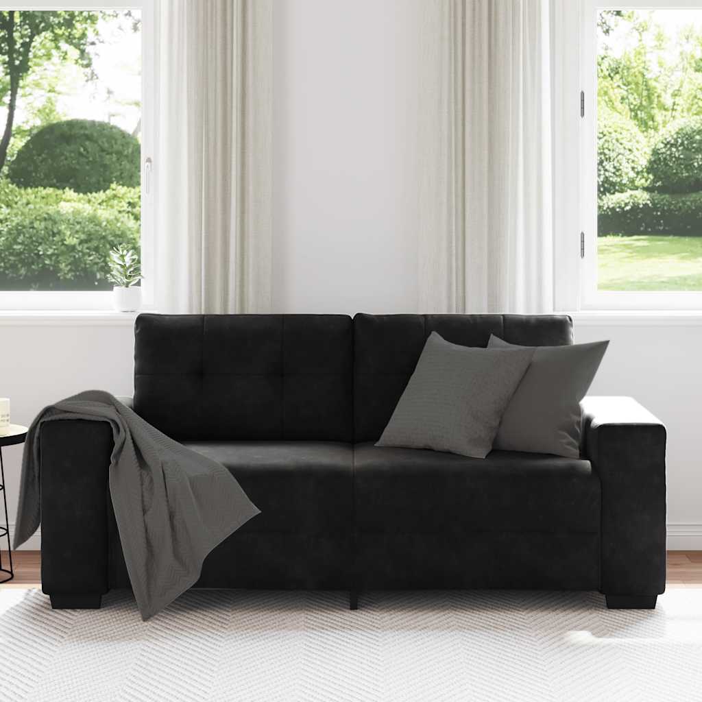 Zweisitzer-Sofa Schwarz 180x77x82 cm Samt