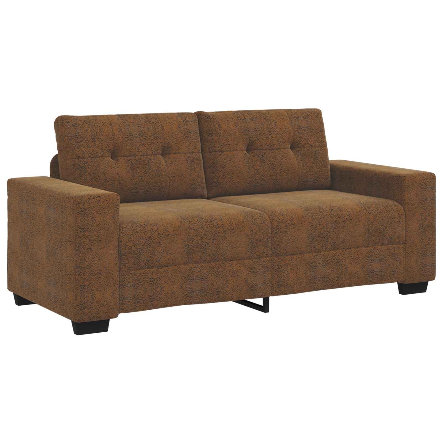 Zweisitzer-Sofa Braun 140 cm Kunstleder