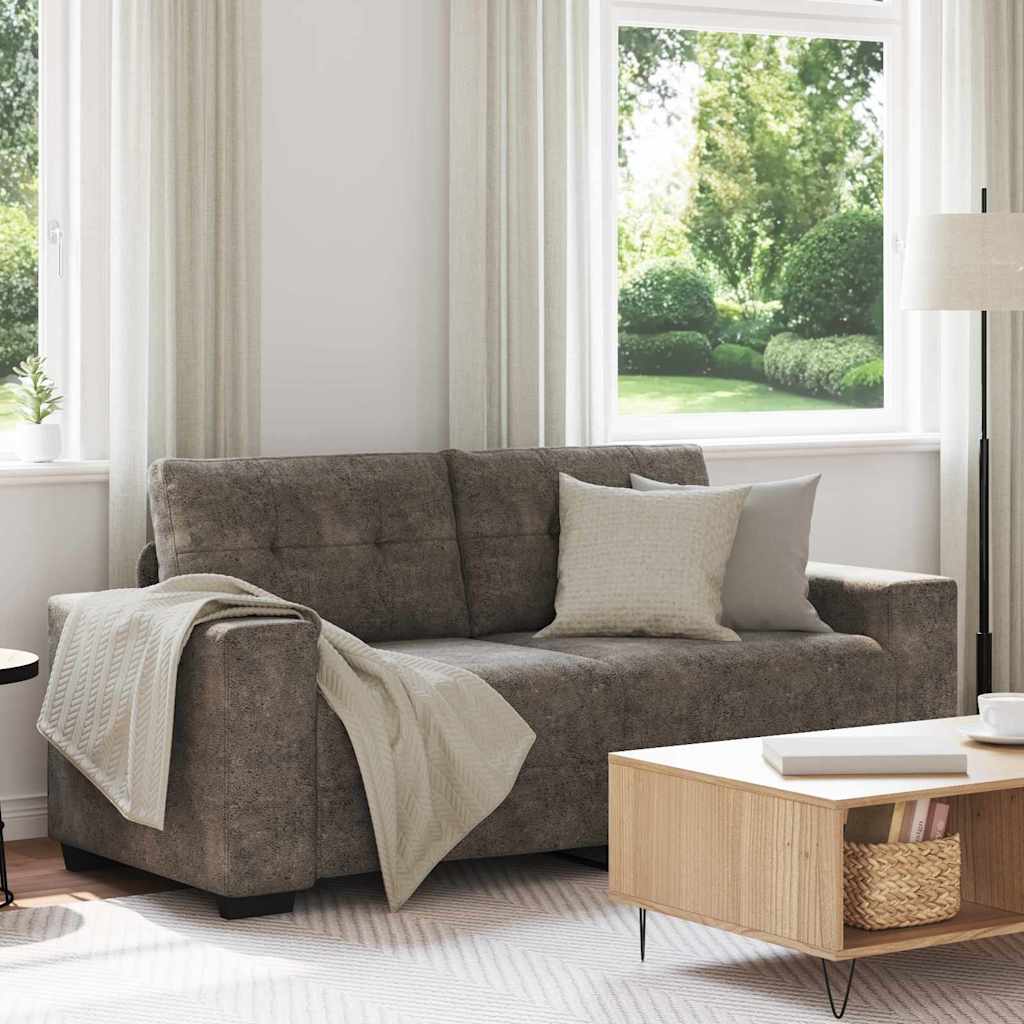 Zweisitzer-Sofa Dunkelgrau 140 cm Kunstleder
