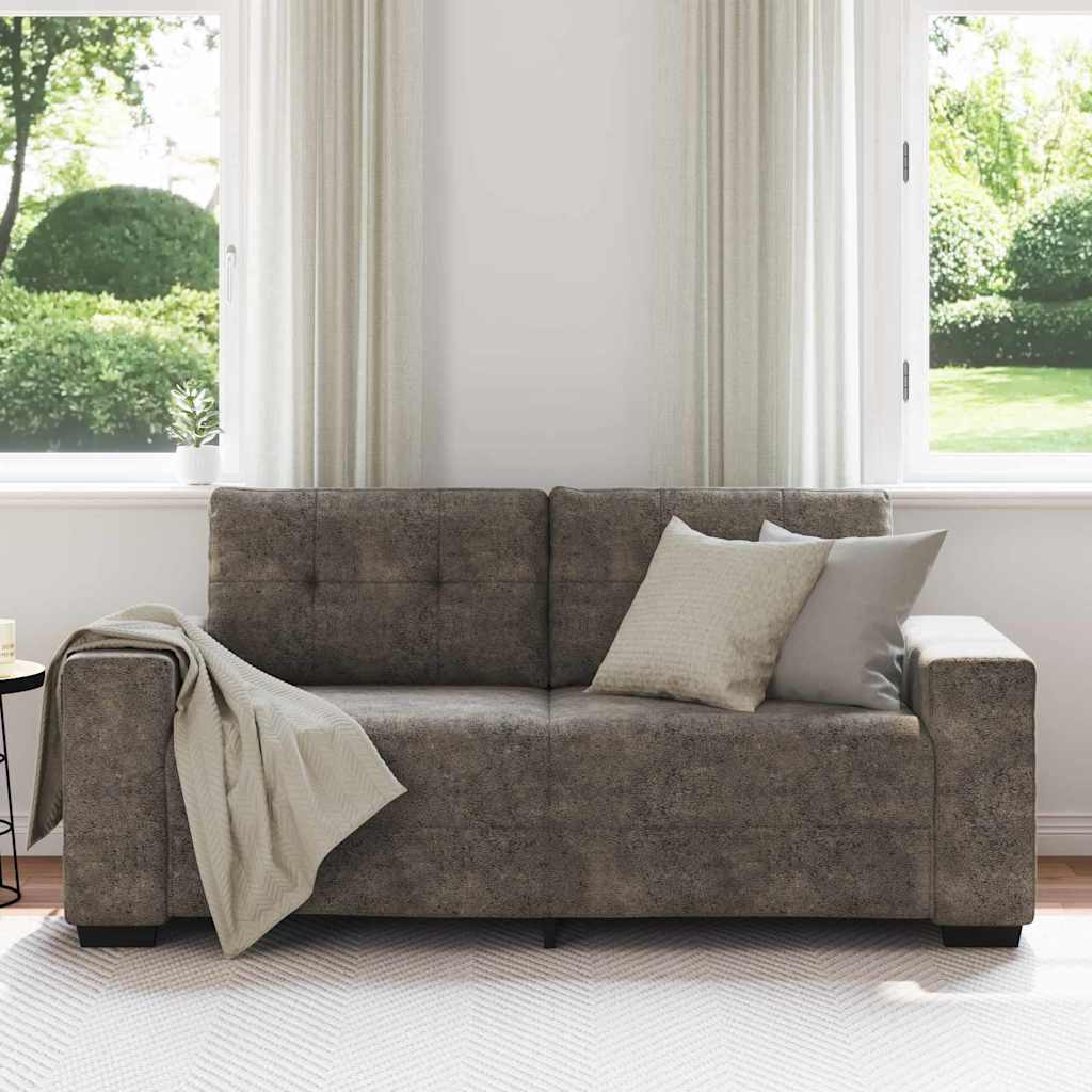 Zweisitzer-Sofa Dunkelgrau 140 cm Kunstleder