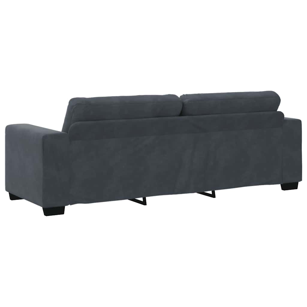 3-Sitzer-Sofa Dunkelgrau 220x78x80 cm Samt