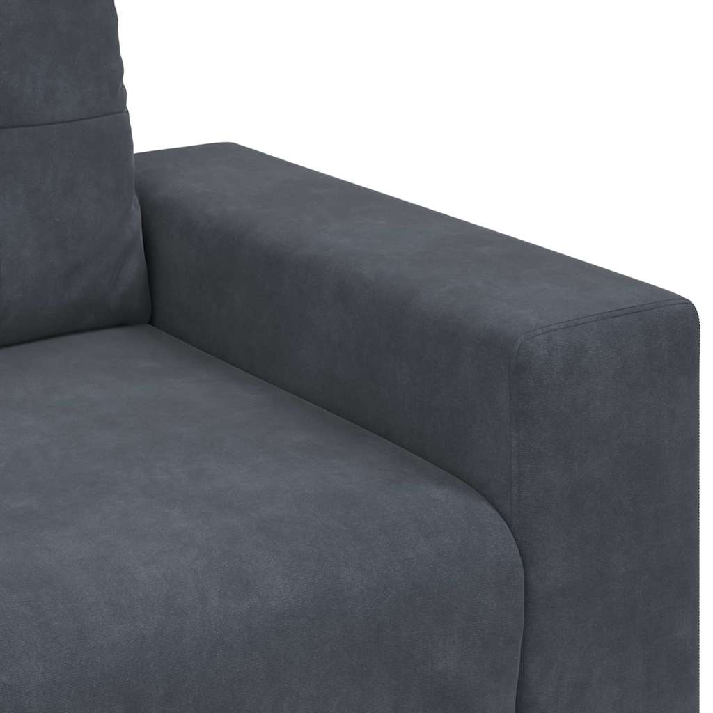 3-Sitzer-Sofa Dunkelgrau 220x78x80 cm Samt