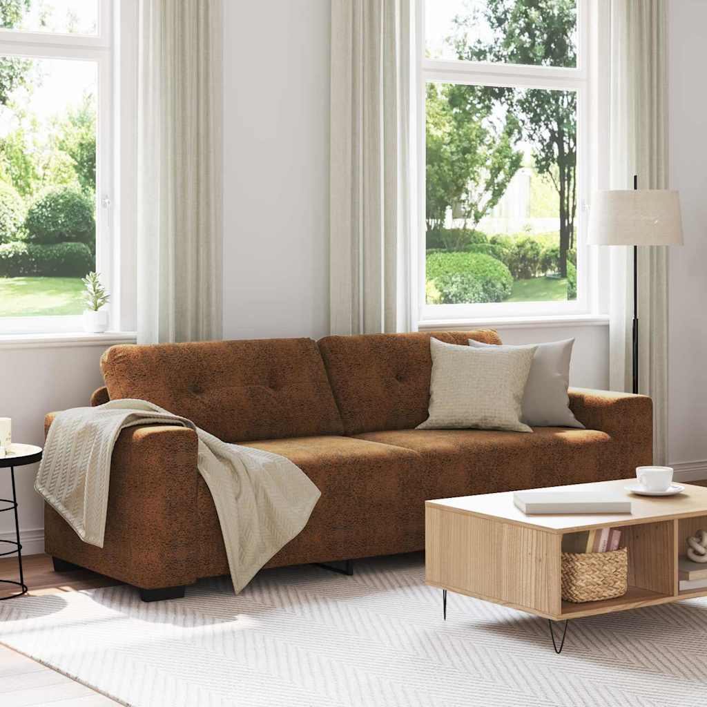 3-Sitzer-Sofa Braun 180 cm Kunstleder
