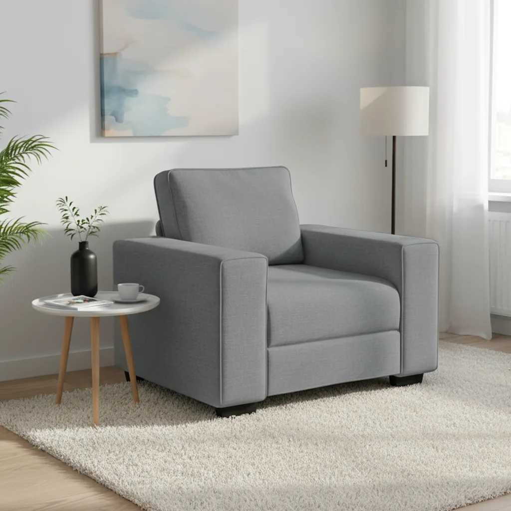 Sessel Hellgrau 100x77x82 cm Stoff