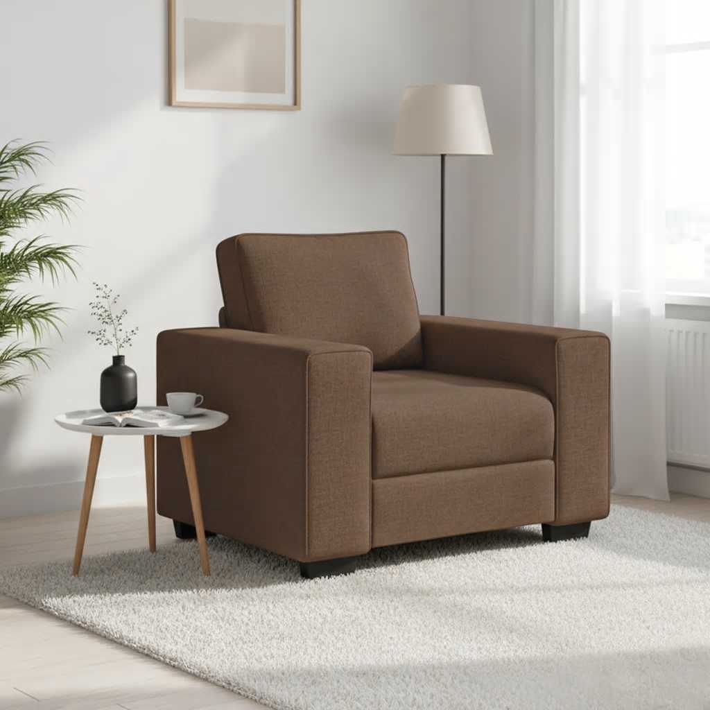 Sessel Braun 100x77x82 cm Stoff