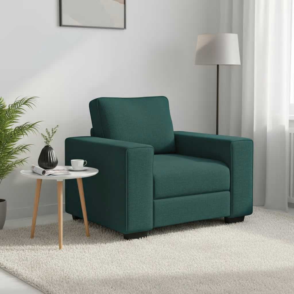 Sessel Dunkelgrün 100x77x82 cm Stoff