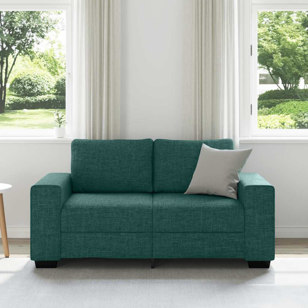 2-Sitzer-Sofa Dunkelgrün 160x77x82 cm Stoff