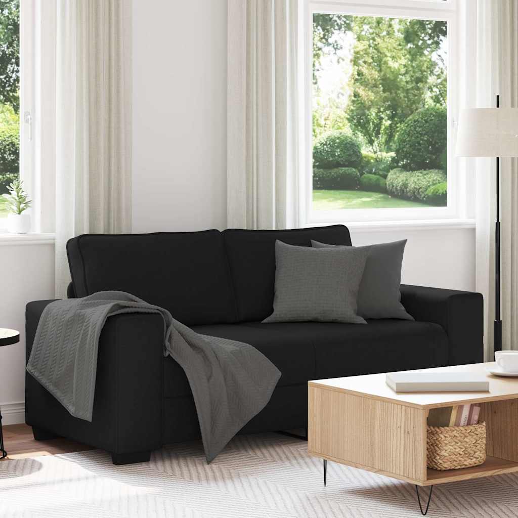 2-Sitzer-Sofa Schwarz 180x77x82 cm Stoff