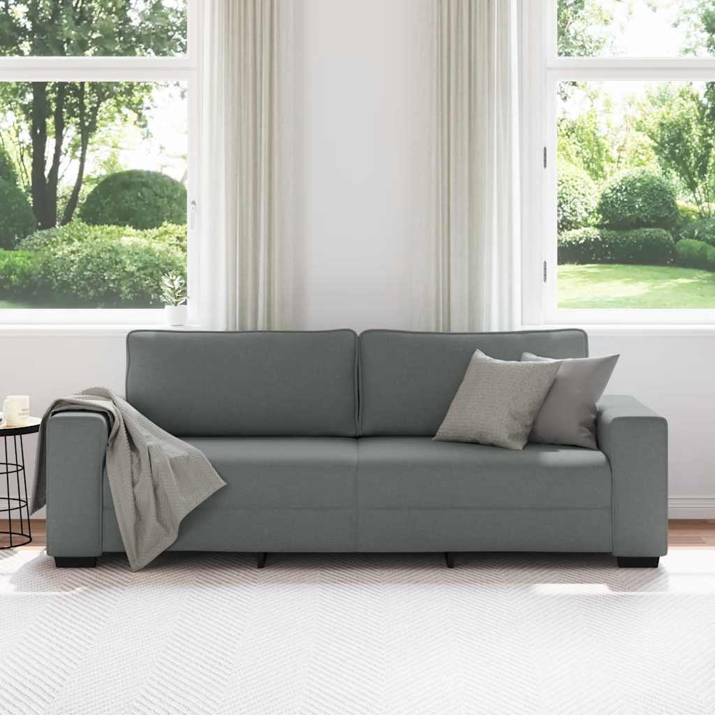 3-Sitzer-Sofa Dunkelgrau 220x77x82 cm Stoff