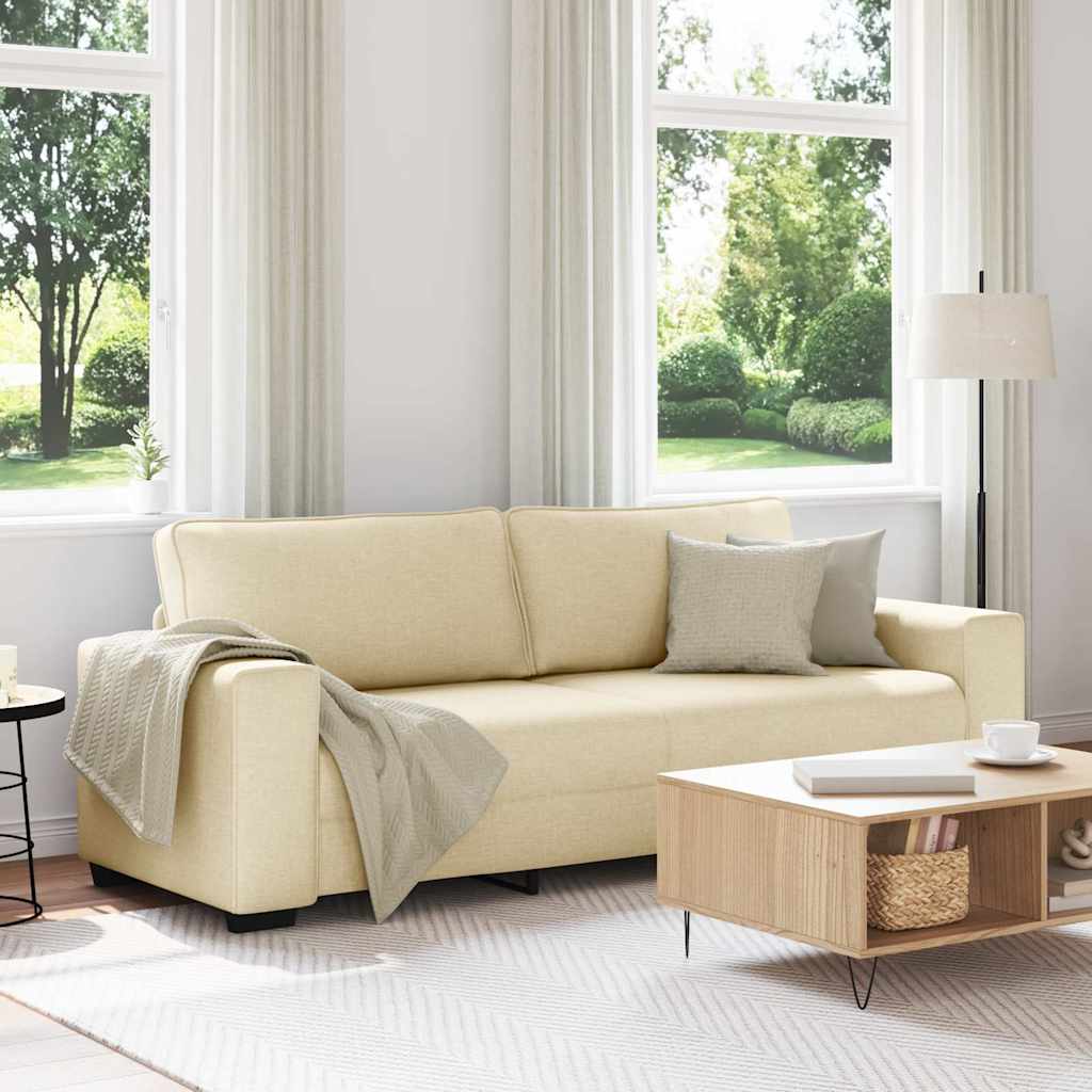 3-Sitzer-Sofa Creme 220x77x82 cm Stoff