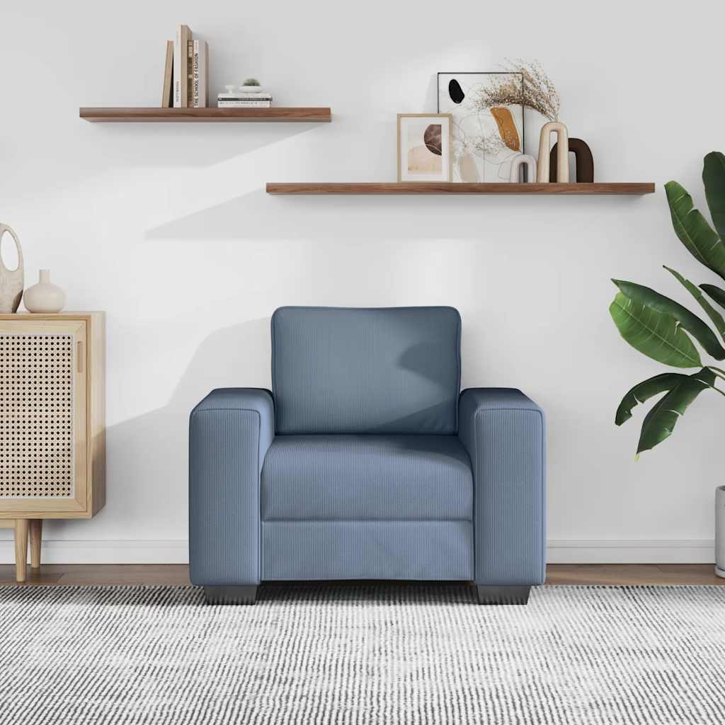 Sessel Blau 100x77x82 cm Cordstoff