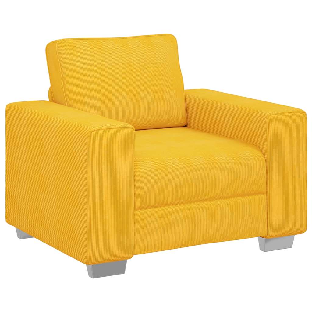 Sessel Hellgelb 100x77x82 cm Cordstoff