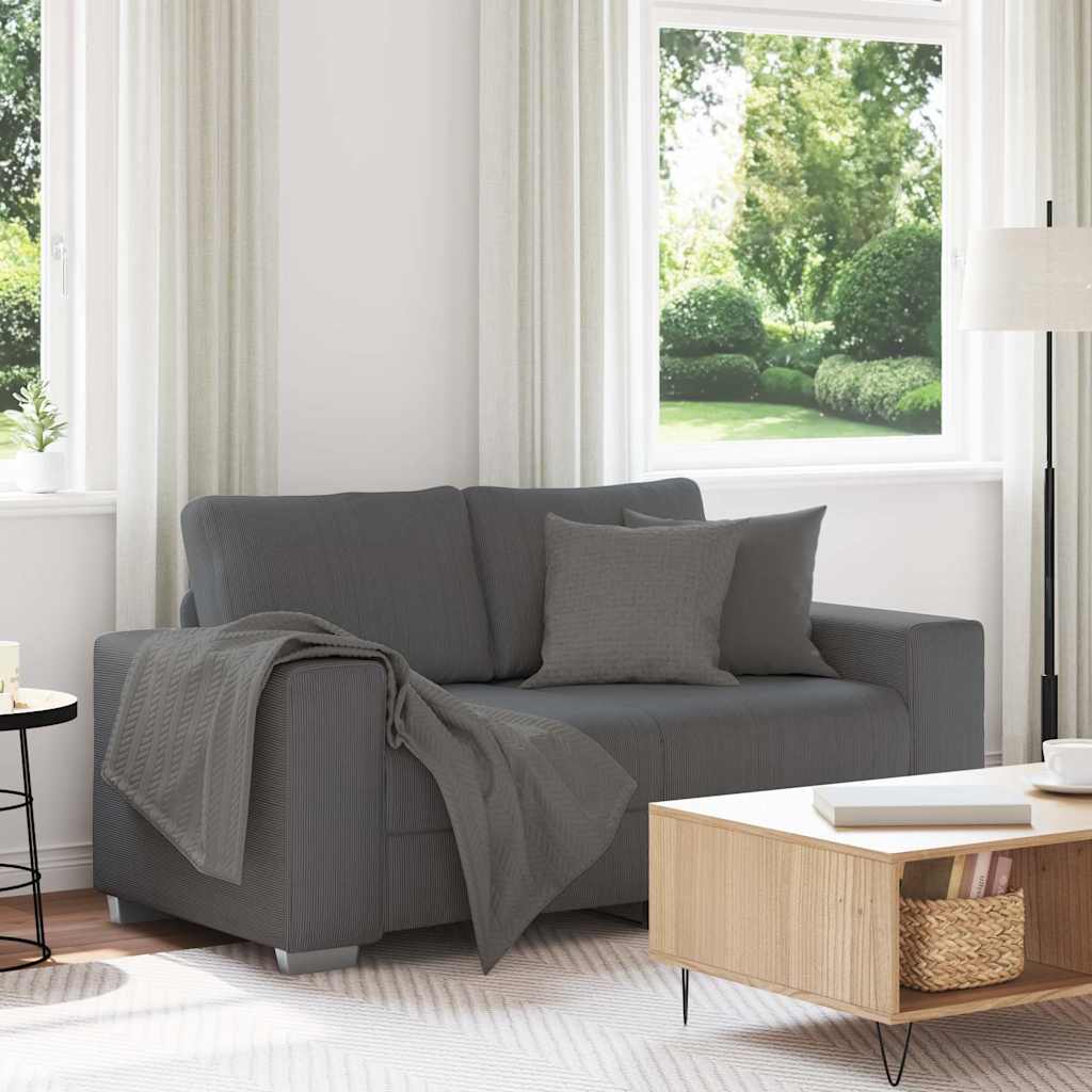 Zweisitzer-Sofa Dunkelgrau 160x77x82 cm Cordstoff