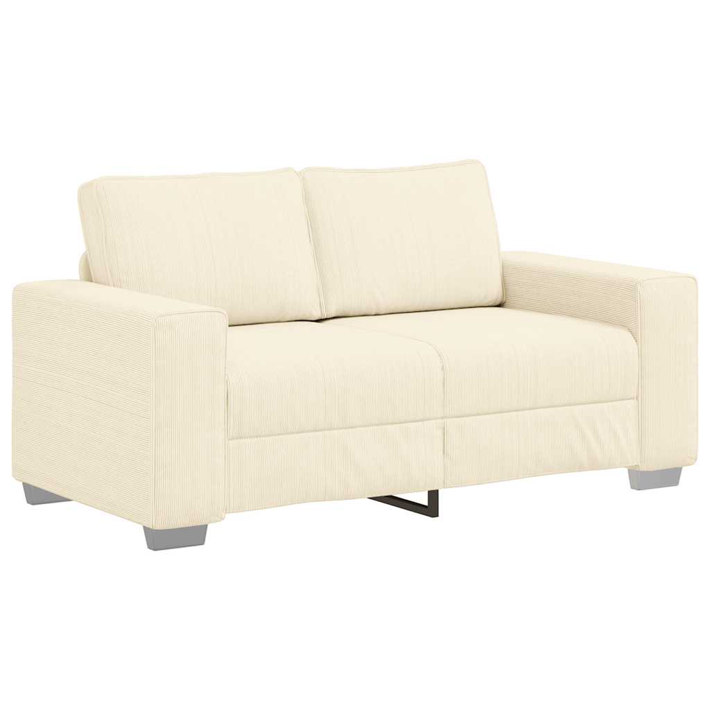 Zweisitzer-Sofa Creme 160x77x82 cm Cordstoff