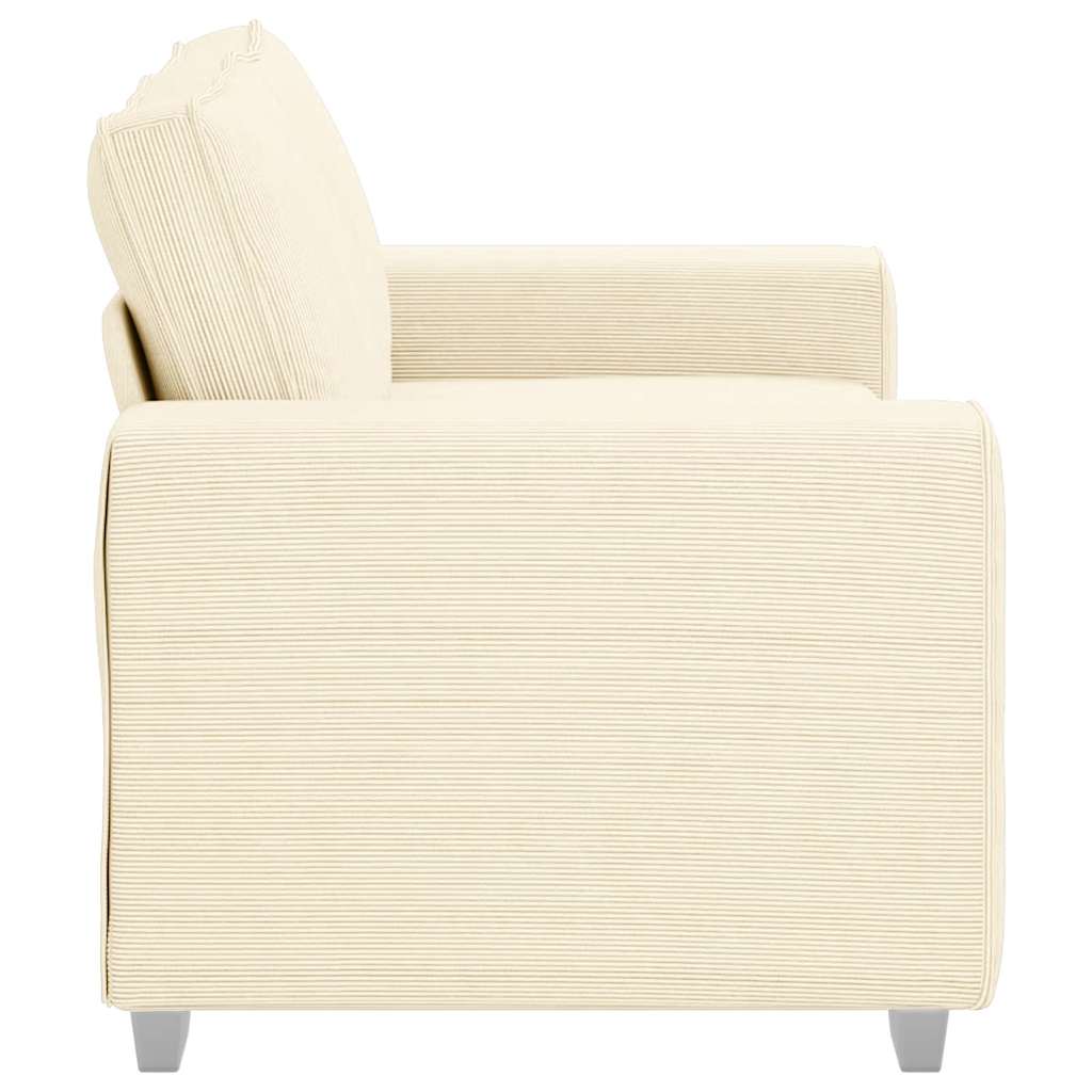 Zweisitzer-Sofa Creme 160x77x82 cm Cordstoff