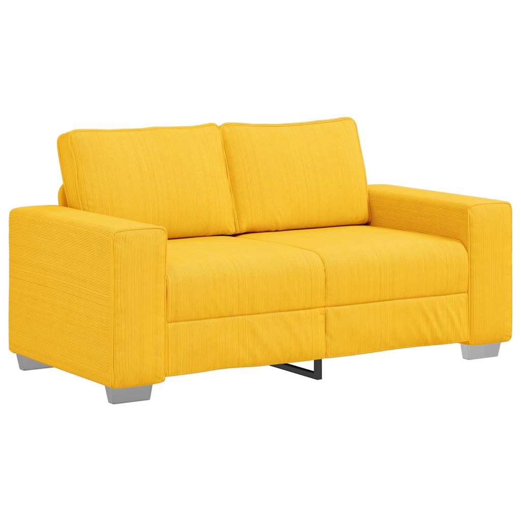 Zweisitzer-Sofa Hellgelb 160x77x82 cm Cordstoff