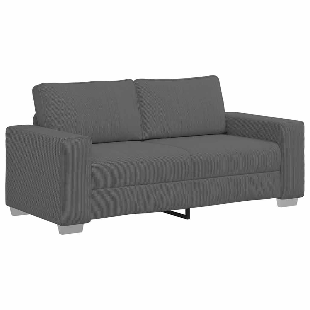 Zweisitzer-Sofa Dunkelgrau 180x77x82 cm Cordstoff